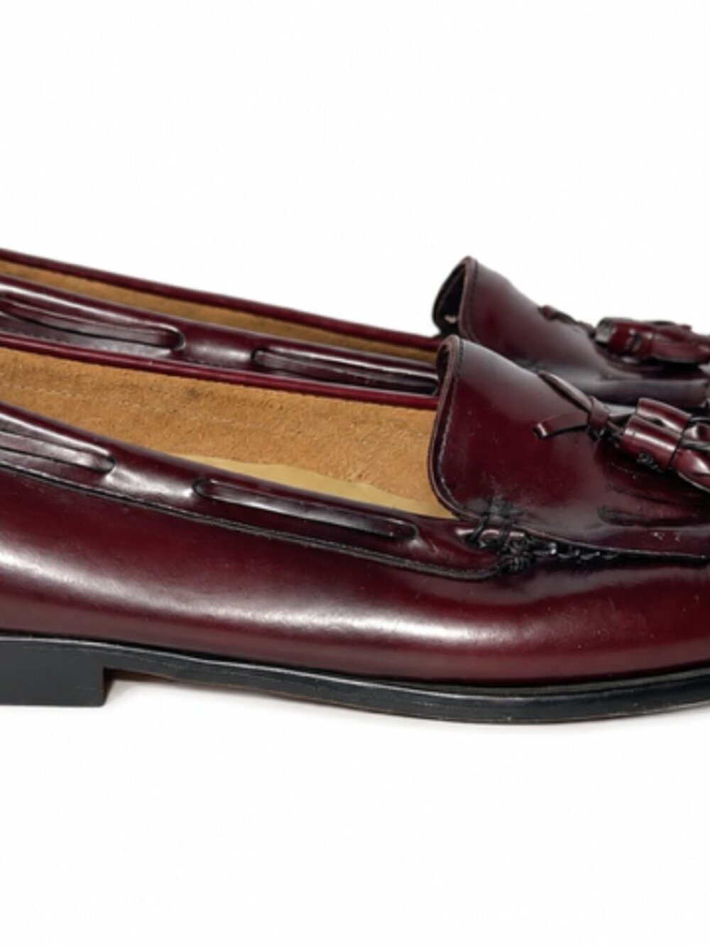 Vintage G.H. Bass & Co. Jackie Burgundy Leather Tassel Loafers Size 11M - Picture 3 of 7